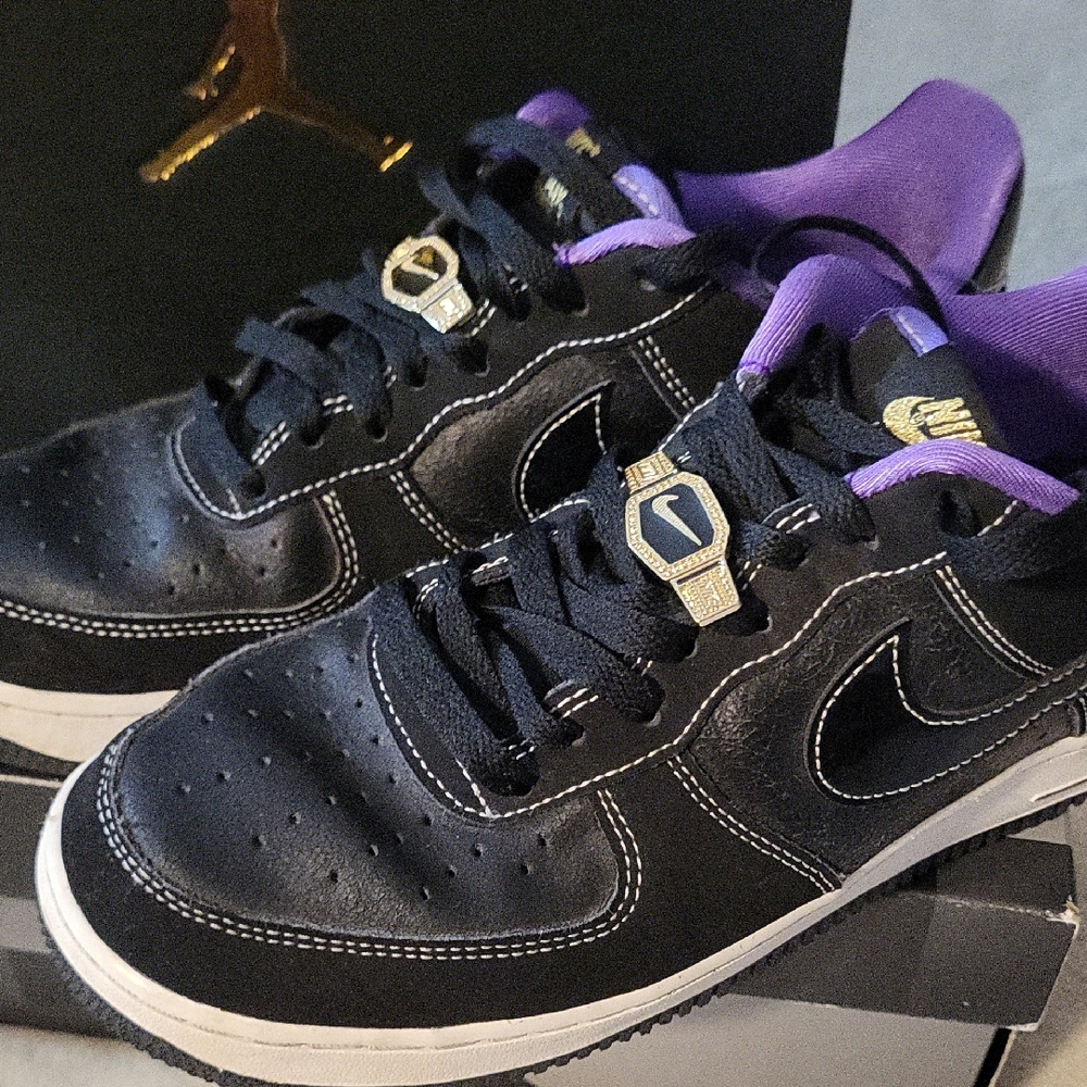 Nike Black and Purple Men's Shoes